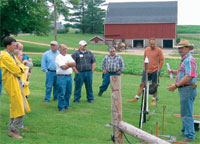 People at pasture walk