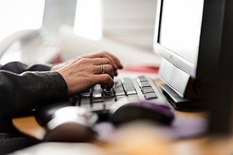 Person working on a computer