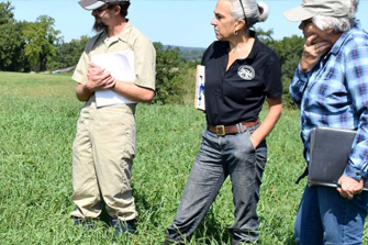 three farmers asking questions